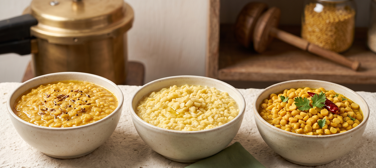 Toor Dal vs Moong Dal vs Chana Dal: Which One to Use?