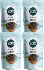 GRAIN ESSENCE Premium Chia Seeds | 100% Natural, Raw & Unpolished Superfood Chia Seeds (4 x 0.25 kg)