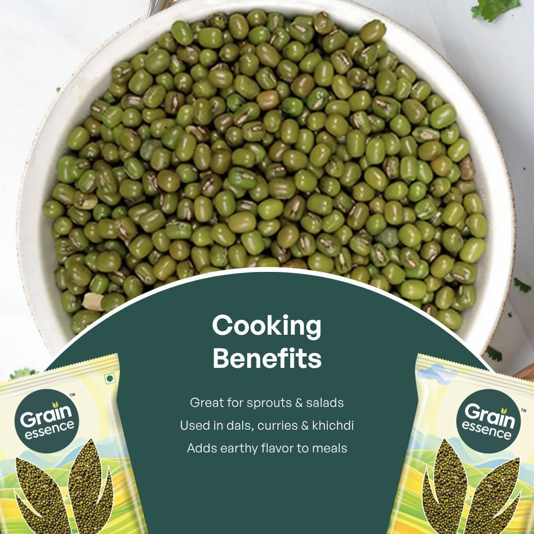 GRAIN ESSENCE Green Moong Dal (Whole) (Whole Pulses) (1 kg) - view 5