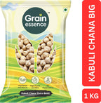 GRAIN ESSENCE White Kabuli Chana (Whole) (Big Size, Whole Pulses) (1 kg)