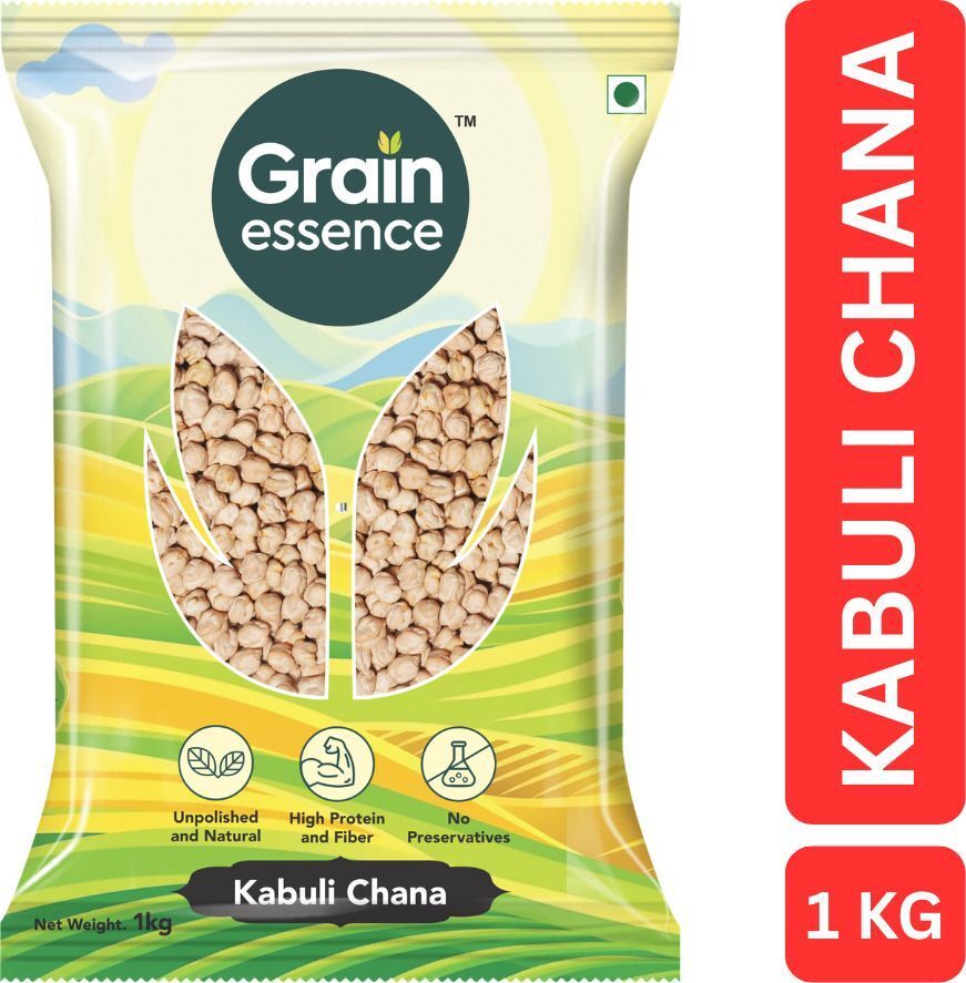 GRAIN ESSENCE White Kabuli Chana (Whole) (Best Quality, Mother's Choice) (1 kg)