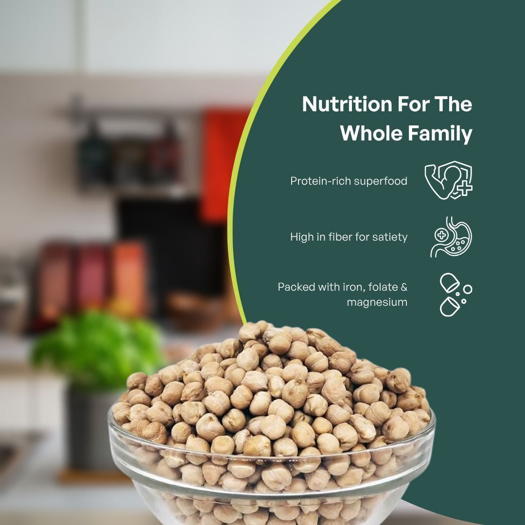 GRAIN ESSENCE White Kabuli Chana (Whole) (Best Quality, Mother's Choice) (1 kg) - view 4