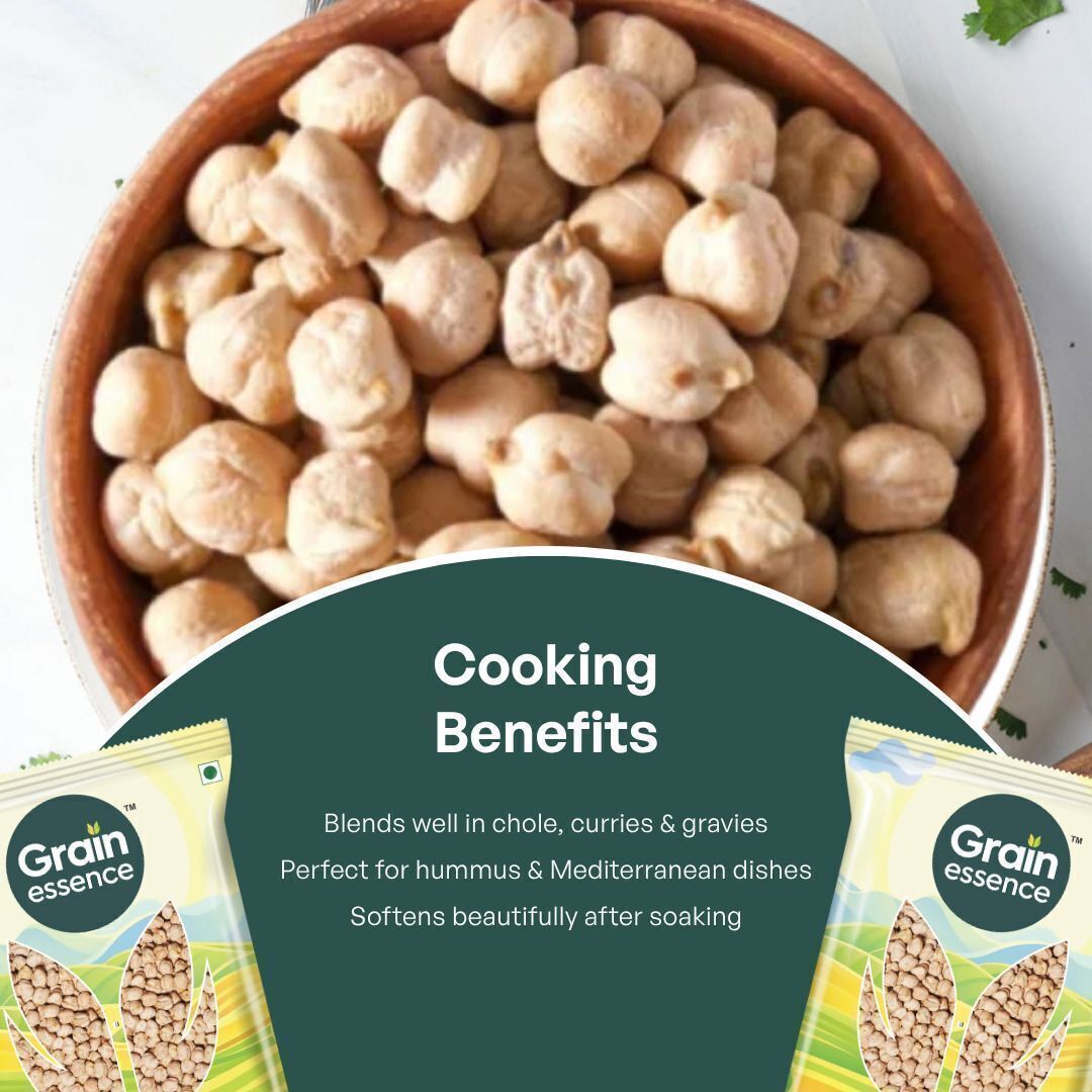 GRAIN ESSENCE White Kabuli Chana (Whole) (Best Quality, Mother's Choice) (1 kg) - view 5