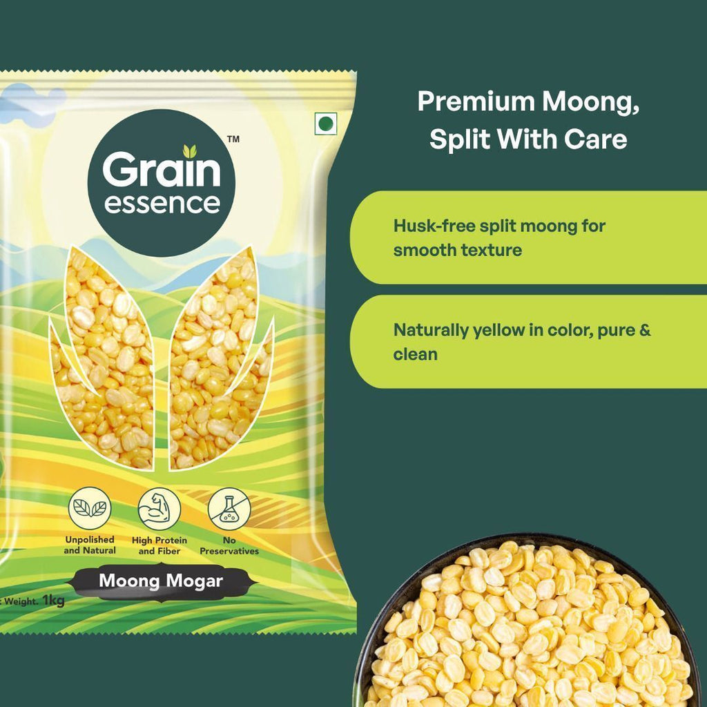 GRAIN ESSENCE Yellow Moong Sona (Split) (Unpolished, Best Quality, Mother's Love) (1 kg) - view 3