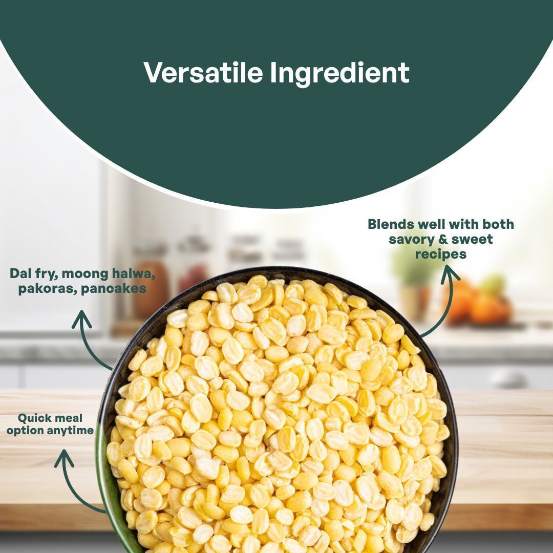 GRAIN ESSENCE Yellow Moong Sona (Split) (Unpolished, Best Quality, Mother's Love) (1 kg) - view 6