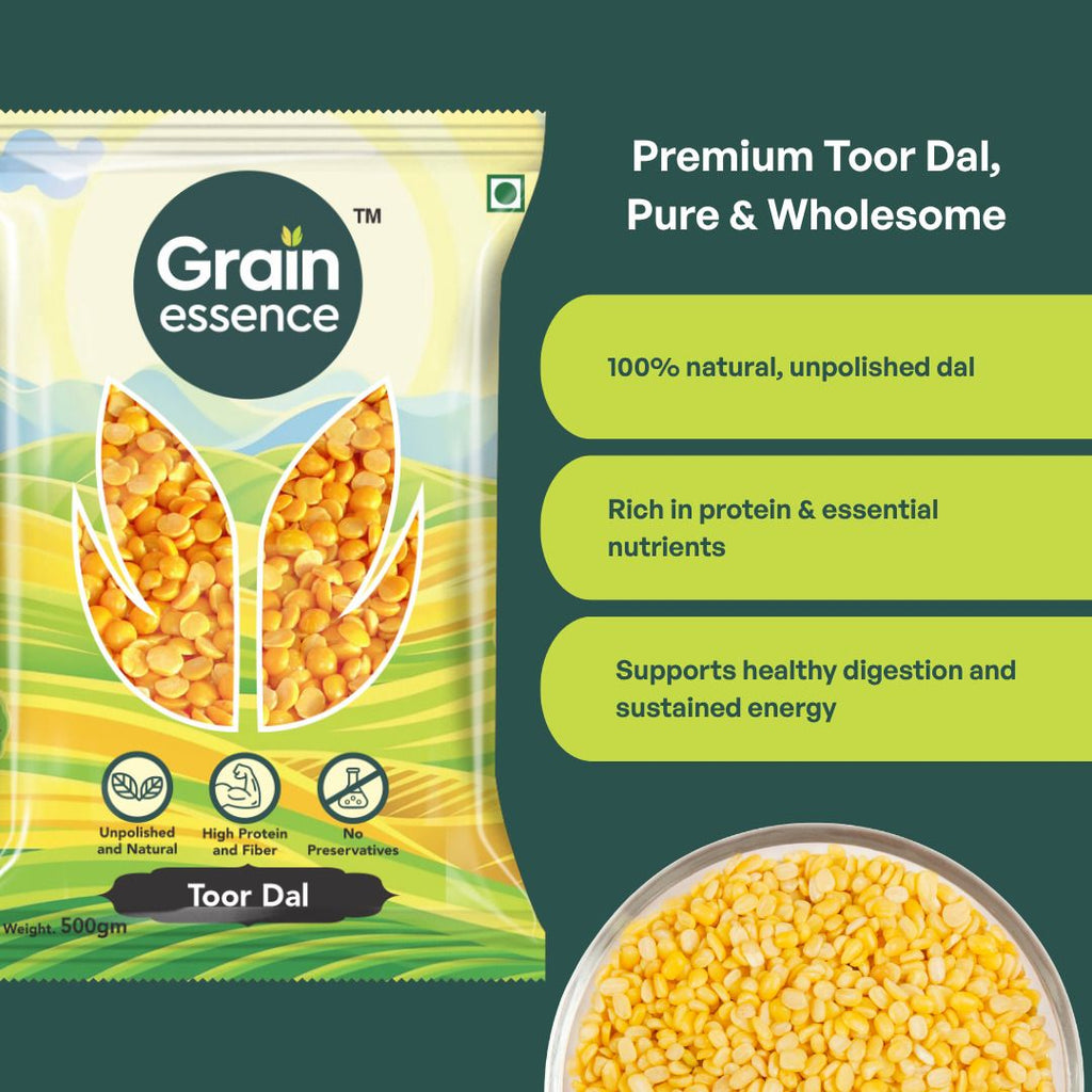 GRAIN ESSENCE Yellow Toor/Arhar Dal (Split) (Split Dal, Best Quality, Unpolished) (2 kg) - view 2