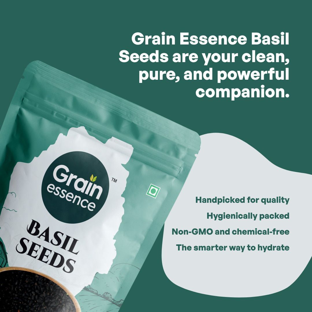 GRAIN ESSENCE Grain Essence Premium Basil Seeds (Sabja Seeds) | 100% Natural, Raw & Unpolished Basil Seeds (100 g) - view 8
