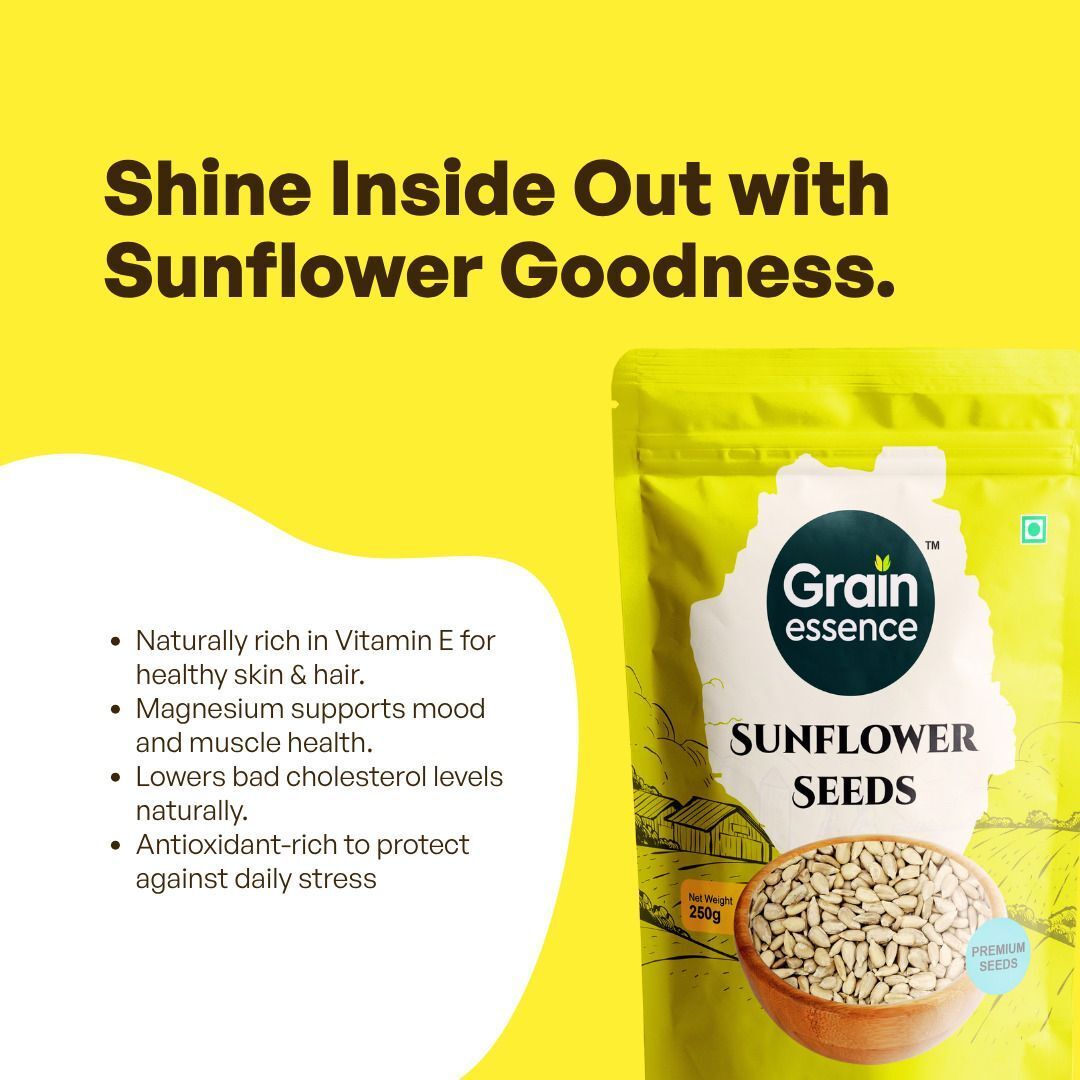 GRAIN ESSENCE Grain Essence Premium Sunflower Seeds | 100% Natural, Raw & Unroasted | Sunflower Seeds (250 g) - view 3