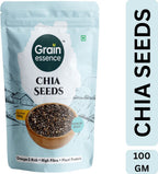 GRAIN ESSENCE Premium Chia Seeds | 100% Natural, Raw & Unpolished Superfood Chia Seeds (100 g)