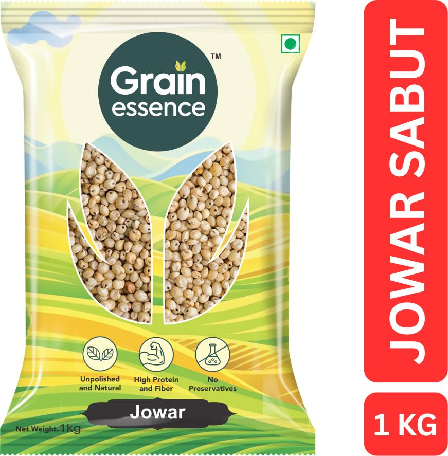 GRAIN ESSENCE Jowar (Sorghum) Whole | Gluten-Free | High Fibre & Protein| Heart Healthy (1kg) Sorghum (1000 g)