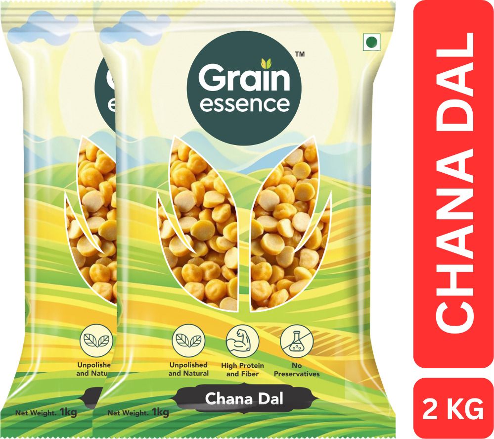 GRAIN ESSENCE Yellow Chana Dal (Split) (Unpolished) (2 kg)