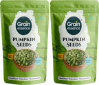 GRAIN ESSENCE Grain Essence Premium Raw Pumpkin Seeds | 100% Natural, Unroasted & Unpolished | Pumpkin Seeds (2 x 100 g)