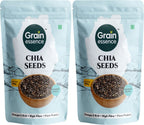 GRAIN ESSENCE Premium Chia Seeds | 100% Natural, Raw & Unpolished Superfood Chia Seeds (2 x 100 g)
