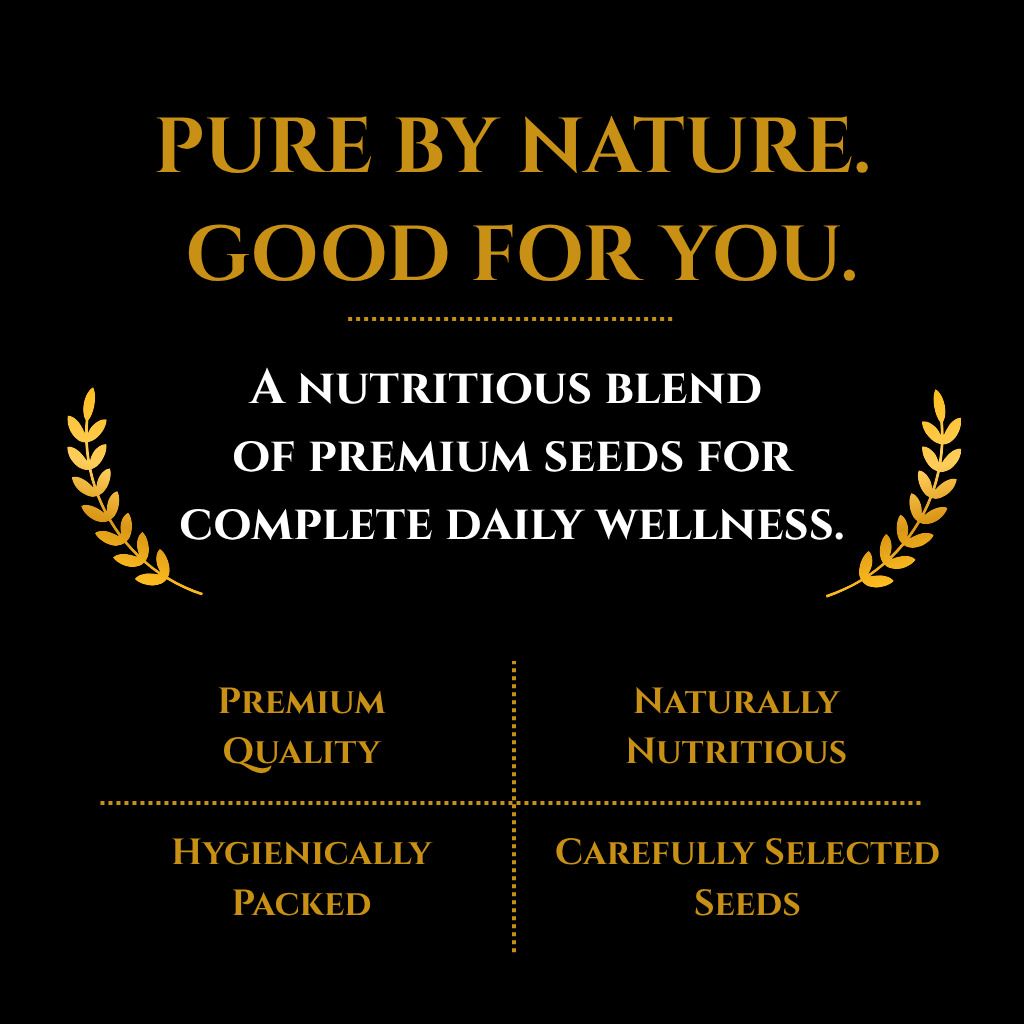 GRAIN ESSENCE Grain Essence 5-in-1 Seed Mix | Chia, Flax, Pumpkin, Sunflower & Watermelon Seed Brown Flax Seeds, Chia Seeds, Pumpkin Seeds, Sunflower Seeds, Watermelon Seeds (200 g) - view 3