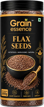 GRAIN ESSENCE Grain Essence Premium Flax Seeds | 100% Natural, Raw & Unpolished | Brown Flax Seeds (200 g)