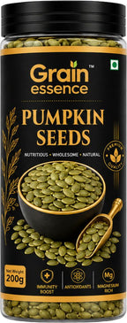 GRAIN ESSENCE Grain Essence Premium Raw Pumpkin Seeds | 100% Natural, Unroasted & Unpolished | Pumpkin Seeds (200 g)