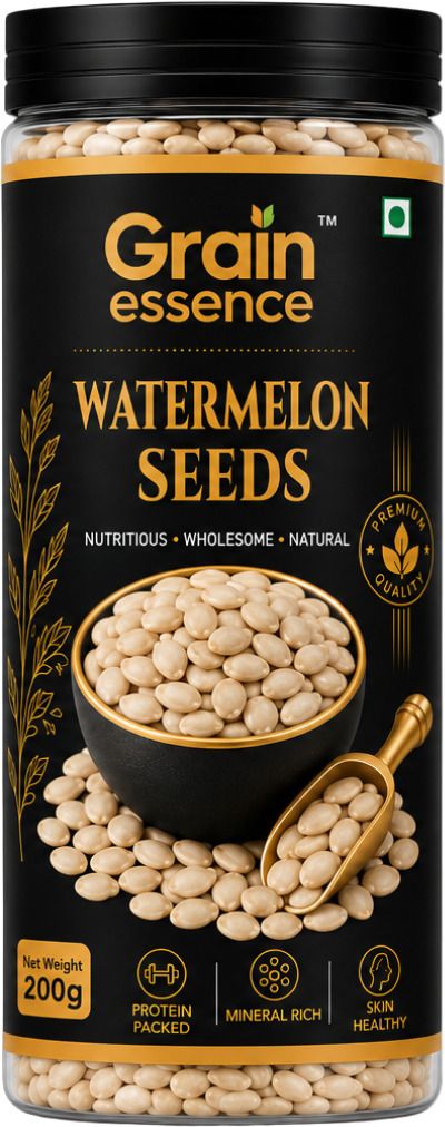 GRAIN ESSENCE Grain Essence Premium Raw Watermelon Seeds | 100% Natural, Unroasted & Unpolish Watermelon Seeds (200 g)