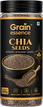 GRAIN ESSENCE Premium Chia Seeds | 100% Natural, Raw & Unpolished Superfood Chia Seeds (200 g)
