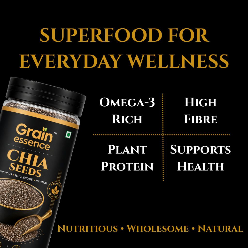 GRAIN ESSENCE Premium Chia Seeds | 100% Natural, Raw & Unpolished Superfood Chia Seeds (2 x 200 g) - view 4