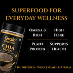 GRAIN ESSENCE GRAIN ESSENCE Premium Chia Seed + Pumpkin Seed Combo | Omega 3 Rich | High Fibre Chia Seeds, Pumpkin Seeds (2 x 200 g) - view 4