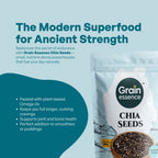GRAIN ESSENCE Chia Seeds + Pumpkin Seeds Combo | Omega 3 Rich | High Fibre | Magnesium Rich Chia Seeds, Pumpkin Seeds (2 x 100 g) - view 4