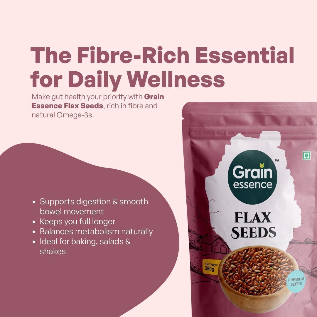 GRAIN ESSENCE Grain Essence Premium Flax Seeds | 100% Natural, Raw & Unpolished | Brown Flax Seeds (250 g) - view 3