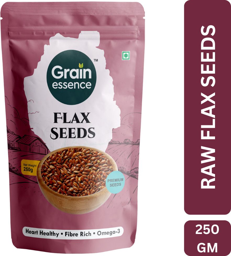 GRAIN ESSENCE Grain Essence Premium Flax Seeds | 100% Natural, Raw & Unpolished | Brown Flax Seeds (250 g)