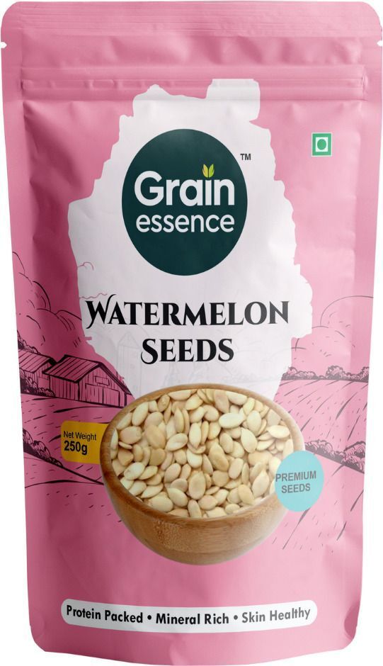 GRAIN ESSENCE Grain Essence Premium Raw Watermelon Seeds | 100% Natural, Unroasted & Unpolish Watermelon Seeds (250 g)