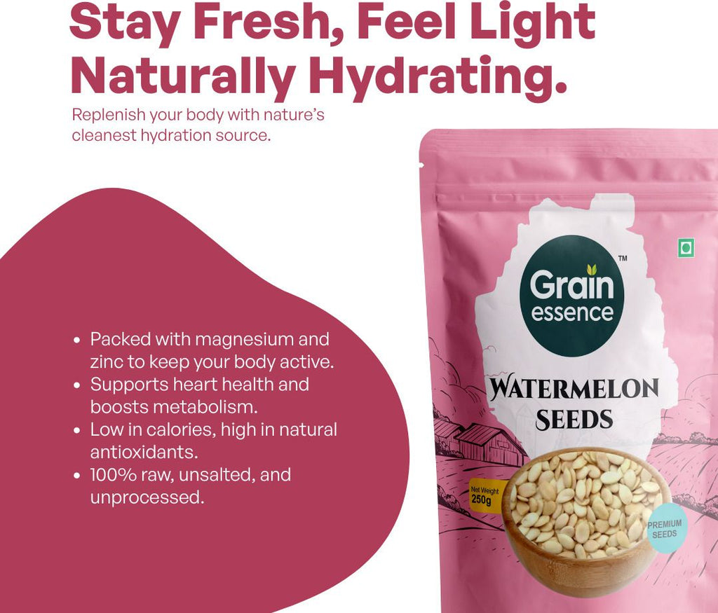 GRAIN ESSENCE Grain Essence Premium Raw Watermelon Seeds | 100% Natural, Unroasted & Unpolish Watermelon Seeds (100 g) - view 3