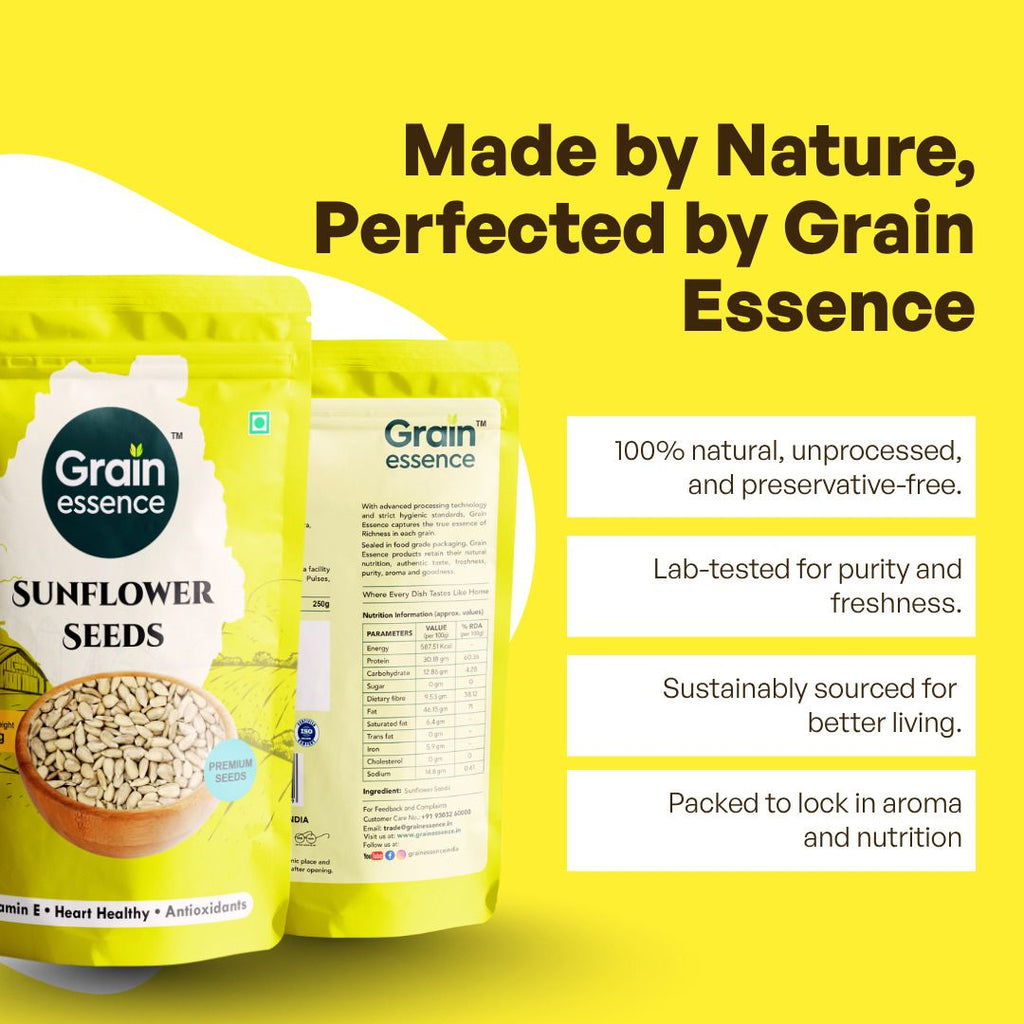 GRAIN ESSENCE Grain Essence Premium Sunflower Seeds | 100% Natural, Raw & Unroasted | Sunflower Seeds (3 x 250 g) - view 5