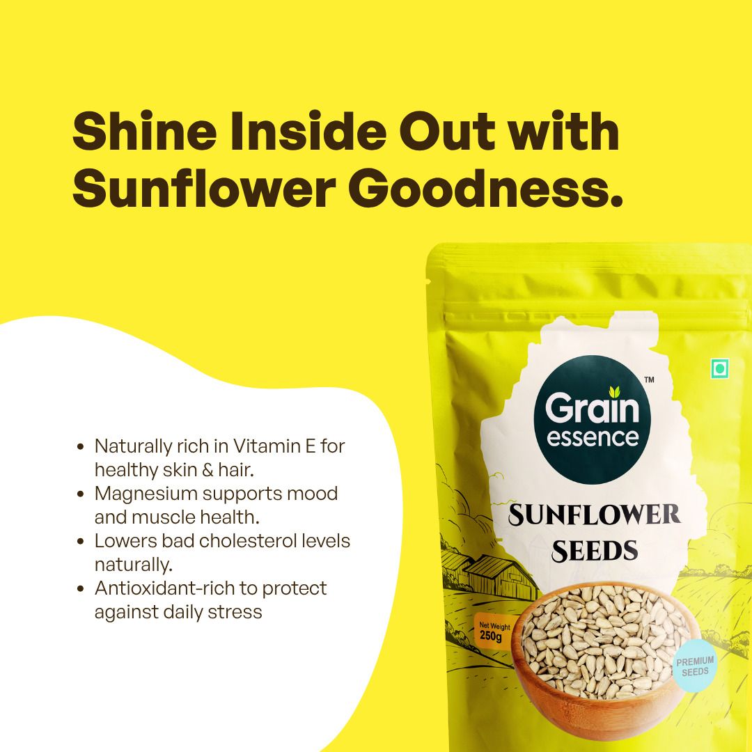 GRAIN ESSENCE Pumpkin Seeds 100g + Sunflower Seeds 100g Combo | Immunity Boost | Vitamin E Pumpkin Seeds, Sunflower Seeds (2 x 100 g) - view 5