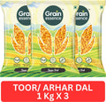 GRAIN ESSENCE Yellow Toor/Arhar Dal (Split) (Unpolished Dal, Value Pack, Combo) (3 kg)
