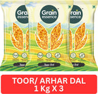GRAIN ESSENCE Yellow Toor/Arhar Dal (Split) (Unpolished Dal, Value Pack, Combo) (3 kg)