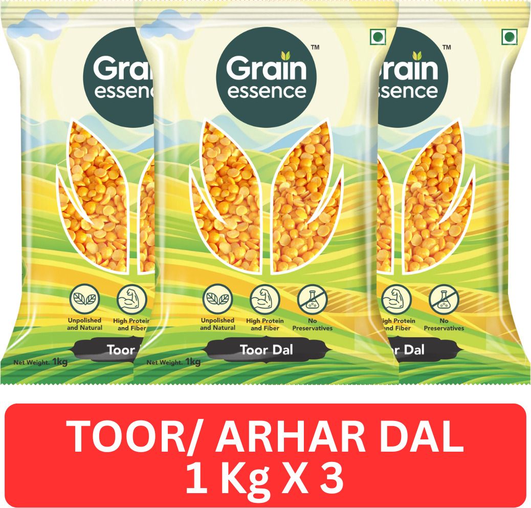 GRAIN ESSENCE Yellow Toor/Arhar Dal (Split) (Unpolished Dal, Value Pack, Combo) (3 kg)
