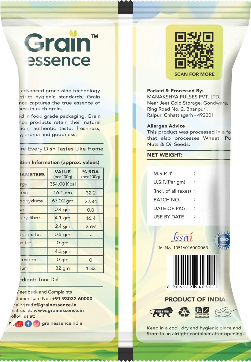 GRAIN ESSENCE Yellow Toor/Arhar Dal (Split) (Unpolished Dal, Value Pack, Combo) (3 kg) - view 9