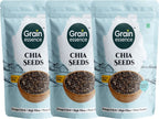 GRAIN ESSENCE Premium Chia Seeds | 100% Natural, Raw & Unpolished Superfood Chia Seeds (3 x 100 g)