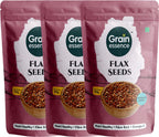 GRAIN ESSENCE Premium Flax Seeds | 100% Natural, Raw & Unpolished | Brown Flax Seeds Brown Flax Seeds (3 x 100 g)