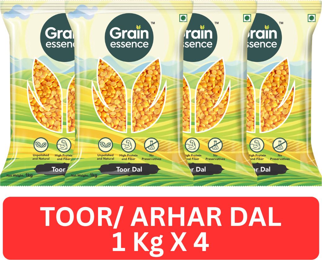 GRAIN ESSENCE Yellow Toor/Arhar Dal (Split) (Unpolished Dal, Value Pack, Combo) (4 kg)