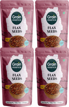 GRAIN ESSENCE Premium Flax Seeds | 100% Natural, Raw & Unpolished | Brown Flax Seeds Brown Flax Seeds (4 x 100 g)
