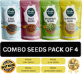 GRAIN ESSENCE Combo Pack of 4x100g Chia Seeds, Flax Seeds, Pumpkin Seeds, Sunflower Seeds Chia Seeds, Brown Flax Seeds, Pumpkin Seeds, Sunflower Seeds (4 x 100 g)