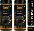 GRAIN ESSENCE Grain Essence Premium Basil Seeds (Sabja Seeds) | 100% Natural, Raw & Unpolished Basil Seeds (2 x 200 g)