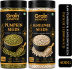 GRAIN ESSENCE GRAIN ESSENCE Premium Pumpkin Seeds & Sunflower Seeds Combo | Immunity Boost Pumpkin Seeds, Sunflower Seeds (2 x 200 g)