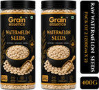 GRAIN ESSENCE Grain Essence Premium Watermelon Seeds | 100% Natural, Unroasted & Unpolished Watermelon Seeds (2 x 200 g)