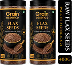 GRAIN ESSENCE Premium Flax Seeds | 100% Natural, Raw & Unpolished | Brown Flax Seeds Brown Flax Seeds (2 x 200 g)