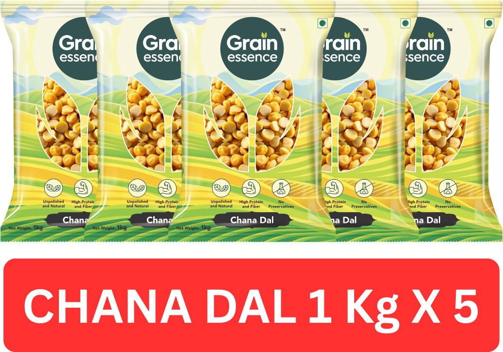 GRAIN ESSENCE Yellow Chana Dal (Split) (Unpolished, Premium Quality) (5 kg)