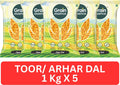 GRAIN ESSENCE Yellow Toor/Arhar Dal (Split) (Split Dal, Premium Quality, Unpolished Dal) (5 kg)