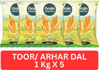 GRAIN ESSENCE Yellow Toor/Arhar Dal (Split) (Split Dal, Premium Quality, Unpolished Dal) (5 kg)