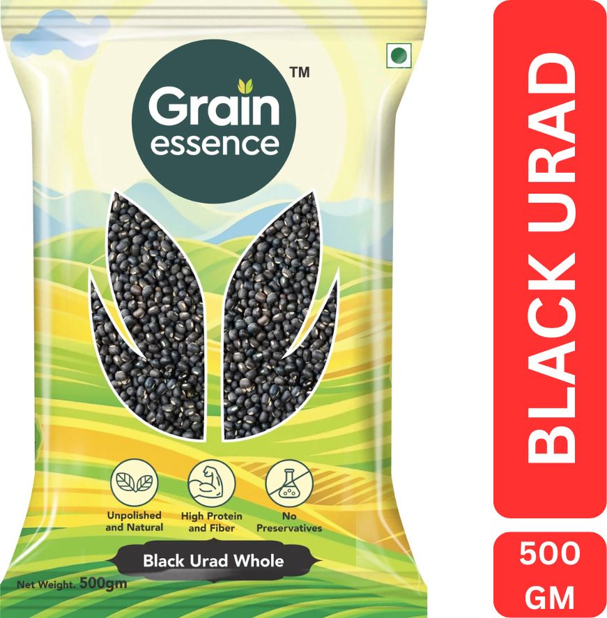 GRAIN ESSENCE Black Urad Gota (Whole) (Whole Pulses) (500 g)