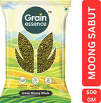 GRAIN ESSENCE Green Moong Dal (Whole) (Sabut Moong, Premium Quality, Unpolished) (500 g)