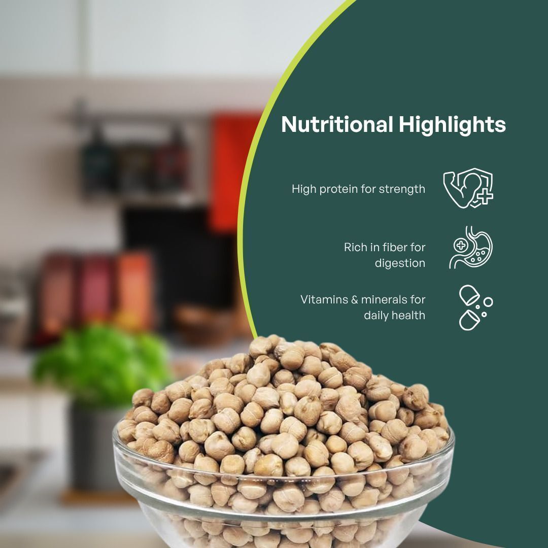 GRAIN ESSENCE White Kabuli Chana (Whole) (Big Size, Whole Pulses) (1 kg) - view 4
